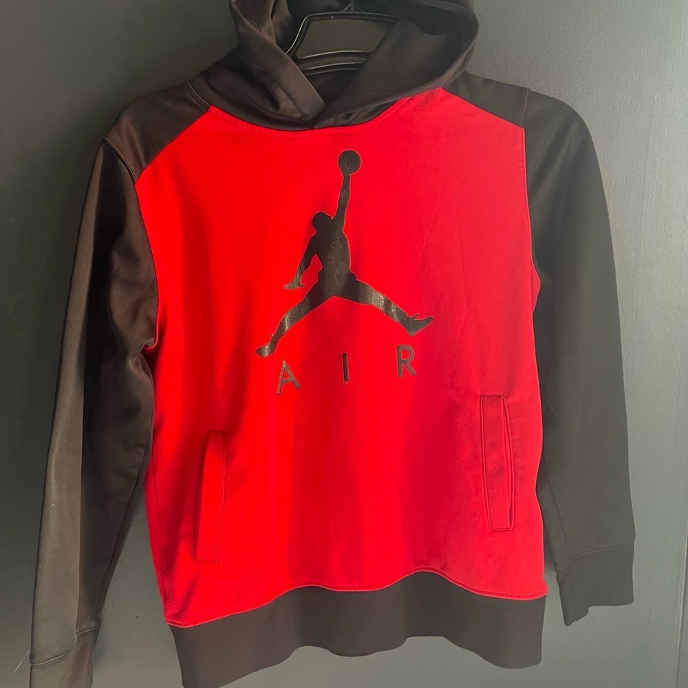 THERMA-FIT Jordan Red and Black Hoodie with Air Logo 12-13 YRS
